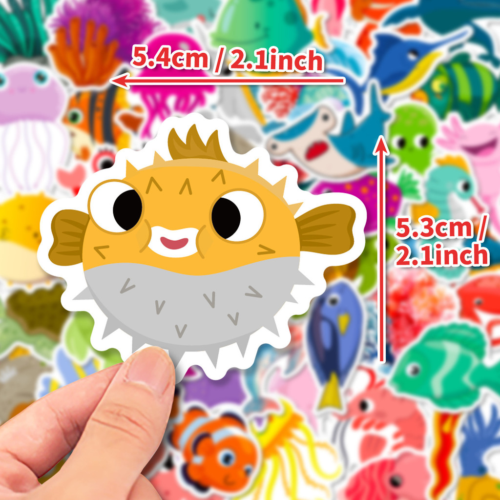 50Pcs Marine Life Stickers - C - огляд і ціна Marine Aquarium Aquascape
