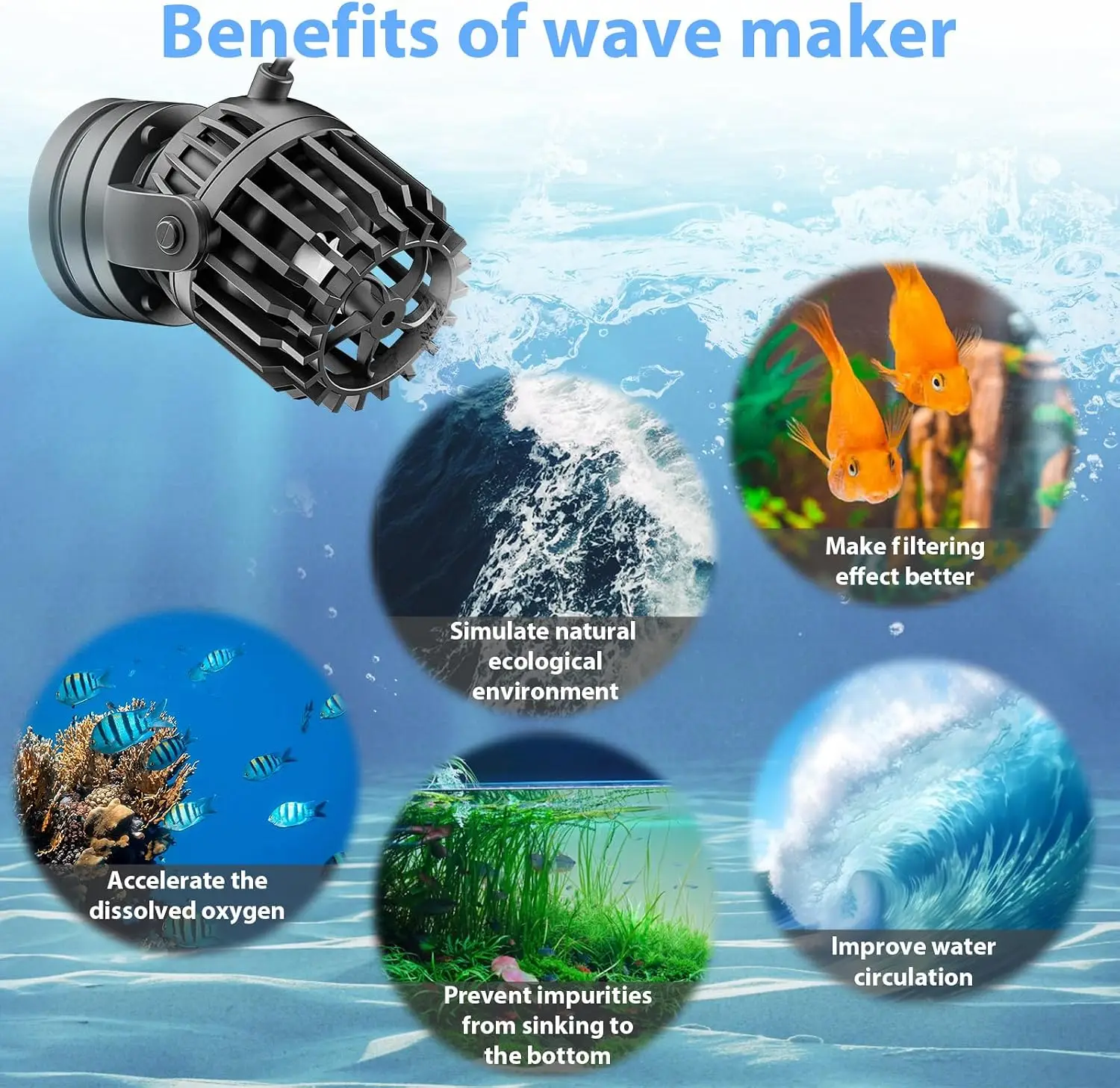 Aquarium Wave Maker Adjustable - огляд і ціна Powerhead Wave Maker